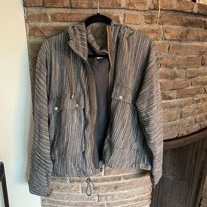 Millibon grey and white jacket. Size large.